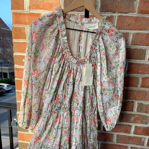 NWT THE GREAT.||
The Moonstone gathered floral-print cotton midi dress, Size Xs - Picture 8 of 8